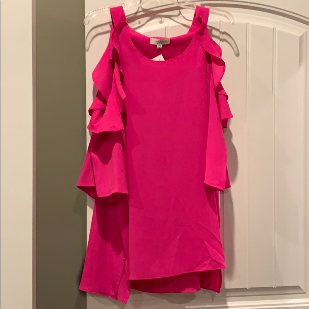 Pink cold shoulder boutique shirt